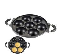 Mini Pancake Maker, Cast Iron Pancake Pan, 27 cm 7 Hole Non-Stick Crepe & Pancakes Maker, Mini Pancakes & Frying Eggs Pan for Gas, Electric, Induction & Oven, Flat Pans