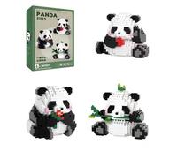 Mini Panda Building Blocks Set, Panda Cute Animals Building Toy, DIY Mini Animals Building Kit, 3 in 1 Panda Micro Building Blocks Toy, Creative Present for Adults and Children (M1057)