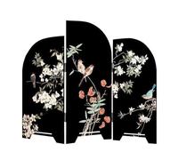 Mini Panel Divider, Mini Folding Screen, Retro Mini Desktop Folding Black Screen, Mini Desktop Small Chinese Dividers