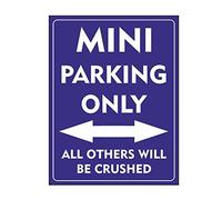 Mini parking only all others will be crushed plaque retro shabby chic vintage style picture metal wall plaque sign fridge magnet