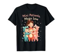Mini Patients Mega Love Cute Nurse and Kids Illustration T-Shirt