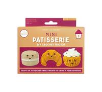 Mini Patisserie Crochet Kit - DIY Crochet Dessert Trio for Beginners | Make Croissant, Cupcake & Macaron | Complete Craft Kit with Hook & Yarn | Ages 6+