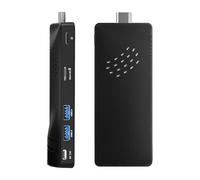 Mini PC Stick Fanless, Micro Desktop Computer Pentium J3455, 4GB RAM 64GB eMMC, Dual Gigabit Ethernet, 4K@60Hz Output, WiFi BT 5.0 for Industrial IOT, Business, Office & Digital Signage