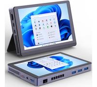Mini PC with Screen, Handheld PC N200 (Upgrade N150) with Touchscreen Built in LPDDR5 Onboard 16GB, 1T SSD Wifi6 BT5.2 Battery 3400mAh with Fan, Micro Tablet Computer with HDMI Output