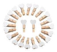 Mini Pegs,100 PCS Tiny Pegs Heart Shape 3cm/1.18in Wooden Photo Display Clips Wooden White Love Heart Peg for Wedding Card Picture Photo Paper Hanging Holder Party Decoration