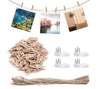 Mini Pegs Wooden Pegs 100Pcs 2.5cm Laundry Clips Mini Clothes Small Photo Tiny Pegs for Craft and String to Hang Photos
