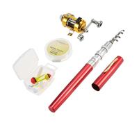 Mini Pen Fishing Rod Combo Set, 39 Inches Extendable Aluminum Alloy Pole with 82 Feet Line and Lures, Portable Pocket Sized Fishing Gear for Enthusiasts, 6 Color Options