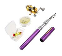 Mini Pen Fishing Rod Combo Set, 39 Inches Extendable Aluminum Alloy Pole with 82 Feet Line and Lures, Portable Pocket Sized Fishing Gear for Enthusiasts, 6 Color Options