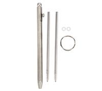 Mini Pen Keychain, Pure Titanium Portable Keychain Sign Ballpoint Writing Instrument Compact and Stylish Small Pen with 2 Replacement Refill for Men Women Office Carry On (Silver)