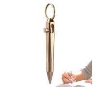 Mini Pen - Portable Brass Signature Pen, Vintage Bolt Action Tiny Design 2.99 Inch Length, Delicate Pocket Travel Tool 0.33 Inch Diameter | Short Paragraph Notebook Wallet Small Ink