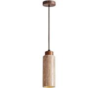 Mini Pendant Light Retro Industrial Yellow Travertine Cylinder Chandelier Modern Nordic Hanging Lamp for Dining Room Kitchen Island Elegant Lighting Fixture
