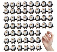 Mini Penguins 50Pcs 0.4 Inch Adorable & Cartoon Mini Penguin Figurines DIY Friendly Decorative Resin Animals for Micro Landscape, Dollhouse, Nail Art, Penguins