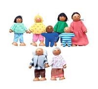 Mini People Figures, With Spatial Imagination Stimulation, 8pieces, Wooden Döllhouse Family Set, Wooden Doll Family Pretend Play Figures, Role Division Comprehension, For Kids Boys Girls Children