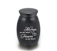 Mini Pet Memorial Small Urns for Dog and Cat Ashes, Small Memorial pet urn, Stainless Steel Cremation Urn, Pet Paw Print Keepsake Urn for Ashes, Always on My Mind, Forever in My Heart