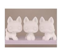 Mini Pet Shop 3PCS White Base Sets,Custom DIY Turtle Crocodile Spider Sheepdog Bull Terrier German Shepherd Otter Panda White Mold Blank Base Design Paint Animals Figure Toys (German Shepherd)