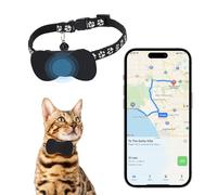 Mini Pet Tracker,Cat Tracker Collar for Cats and Dogs, Airtag Cat Collar Breakaway,Anti-Lost Cat GPS Tracker No Monthly Fee for Apple Find Function (Ios Only), Adjustable & Breakaway,No SIM Required