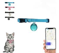 Mini Pet Tracker, Waterproof GPS Locator for Dogs and Cats, Bell-Shaped Design for Worldwide Real-Time Tracking, Easy Attachment to Any Collar for Ultimate Pet Safety (Blue-iOS)