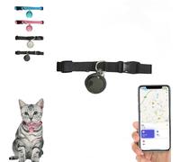 Mini Pet Tracker, Waterproof GPS Locator for Dogs and Cats, Bell-Shaped Design for Worldwide Real-Time Tracking, Easy Attachment to Any Collar for Ultimate Pet Safety (Black-iOS)