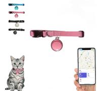 Mini Pet Tracker, Waterproof GPS Locator for Dogs and Cats, Bell-Shaped Design for Worldwide Real-Time Tracking, Easy Attachment to Any Collar for Ultimate Pet Safety (Pink-Android)