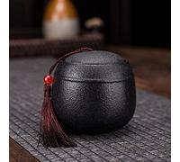 Mini Pet Urns, Ceramic Pet Casket Urn For Dog And Cat Ashes, Black, Red, Multiple Sizes(Black Urn,M(7X7X7) CM)