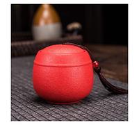 Mini Pet Urns, Ceramic Pet Casket Urn For Dog And Cat Ashes, Black, Red, Multiple Sizes(Red Urn,M(7X7X7) CM)