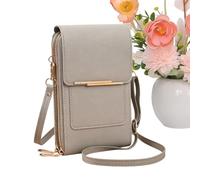 Mini Phone Purse - Touchscreen Window Wallet, Multi Compartment Phone Pouch with Card Storage Secure Zip Closure Travel Bag for Women Girls Commuting Beach Festival 7.09x4.33 inches