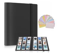 Mini Photo Album, 360 Pockets Mini Photo Album for Fujifilm Instax Mini 12 11 9 8+ 90 40 EVO Instant Camera/Mini Link SP-1 Printer with 20Pcs Pastel stickers for Polaroid Snap Camera Printer (Black)