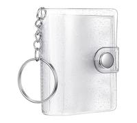 Mini Photo Album Keychain - with 24 Pockets Portable Clear Folder Lightweight Pocket Organizer Picture Holder for Kids Adults Purse Backpack | Birth Gift, White, see description, See description