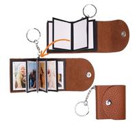Mini Photo Keychain, DIY Small Custom Leather Memory Photo, Picture Keychains Personalized Album, Mini Cute Key Ring Keychain with Picture Book for Family, Boyfriend, Couples, Dog, Friends_MPKLB