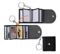 Mini Photo Keychain, DIY Small Custom Leather Memory Photo, Picture Keychains Personalized Album, Mini Cute Key Ring Keychain with Picture Book for Family, Boyfriend, Couples, Dog, Friends_MPKBK