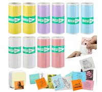 Mini Photo Printer Paper Roll 57 x 25mm Adhesive Sticker Papers Colored Thermal Paper Rolls for Mini Printers and Most Instant Print Cameras 10 Pack