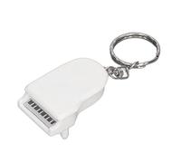 Mini Piano Pendant Keychain, Miniature Piano Keyring with Lifelike Keyboard Design, Pine Wood Crafted Micro Decoration for Dollhouse, Kids, and Gift Giving (White)