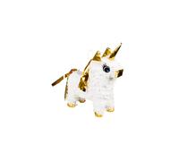 mini-piata unicorn 21 x 17 cm paper white/gold