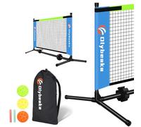 Mini Pickleball Net for Beginners Pros, 10FT / 12.5 FT Half Court Size Portable Pickleball Net for Driveway Backyard Outdoor Indoor with 3 Pickleballs Carry Bag, Chalk (Blue, 5 FT)