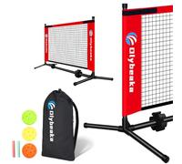 Mini Pickleball Net for Beginners Pros, 10FT / 12.5 FT Half Court Size Portable Pickleball Net for Driveway Backyard Outdoor Indoor with 3 Pickleballs Carry Bag, Chalk (Red, 5 FT)