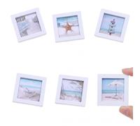 Mini Picture Frames, 6 Miniature Landscape Wall Art for Displaying Photos, Compact Size for Tabletop or Wall Decor, DIY Mini Frames for Crafts and Keepsakes