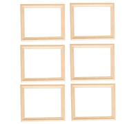 Mini Picture Frames Wood Kids Art Frames 1/12 Scale Dollhouse Picture Frames Unfinished DIY Rectangle Miniature Frames for Nursery Room Photo Props 6PCS