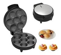 Mini Pie and Quiche Maker, Household Cupcake Maker with LED Indicator, Non Slip Feet and Double Sided Heating for Breakfast Snacks and Desserts