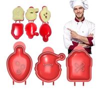 Mini Pie Maker for Christmas Party Baking Supplies,Christmas Hand Pie Molds,3D C-hristmas Pies Mould Dough Press Tool,Hand Pies Mold for B-aking for Holiday Parties & Baking