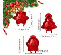 Mini Pie Molds Set of 3 - Christmas Tree, Glove & Star Shapes for Holiday Baking, Non- Plastic Cookie Molds for Sweet or Savory Pocket P