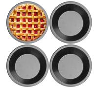 Mini Pie Pans, 4PCS Non-Stick Mini Pie Tins, 4.3x1.2" Pot Baking Dishes, Carbon Steel Round Pizza Pan for Oven Cakes, Quiches, Tarts, Desserts.