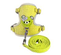 Mini Pig Harness Leash Adjustable - Small Pet Supply for Ferret Rabbit Dog Cat Mini Pig Hog Walking Training Jogging (Yellow, 7-13 LBS)