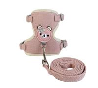 Mini Pig Harness Leash Adjustable - Small Pet Supply for Ferret Rabbit Dog Cat Mini Pig Hog Walking Training Jogging (Pink, 13-20 LBS)