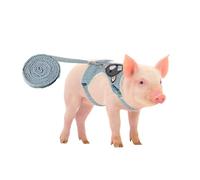 Mini Pig Harness Leash Adjustable - Small Pet Supply for Ferret Rabbit Dog Cat Mini Pig Hog Walking Training Jogging (Blue, 13-20 LBS)