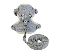 Mini Pig Harness Leash Adjustable - Small Pet Supply for Ferret Rabbit Dog Cat Mini Pig Hog Walking Training Jogging (Gray, S 2-6 LBS)