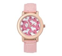 Mini Pigs and A Hearts Womens Elegant Watch Analogue Quartz Watch Leather Band Wristwatch