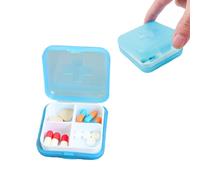 Mini Pill Box Organiser Dosset Box 7 Day Pocket Sized Tablet Organizer 4 Compartments Medicine Storage Box Portable Pill Dispenser | Medication Organizer for Pills/Fish Oil/Vitamins (Random Color)
