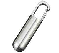 Mini Pill Case Keychain - Stainless Steel Medication Holder, Durable Tight Elastic Buckle | Lightweight Organizer Travel Adventure, Outdoor Portable Pill Storage for Hiking Camping Use