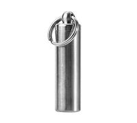 Mini Pill Holder Waterproof Pill Containers, Portable Pill Case, Pill Holder Attached Stainless Steel Pill Box with Keychain for Outdoor Camping Traveling