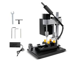 Mini Pillar Drill, 200W Benchtop Drill Press with 7 Speeds, 50mm Stroke, 795 Motor and 0.3-4mm Chuck, 10000 r/min Table Driller with Bench Vise for Metal Wooden PVC Drilling, UK Plug